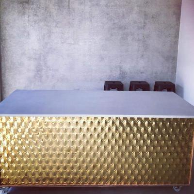 Apm Sydney Custom Brass Concrete Top Island